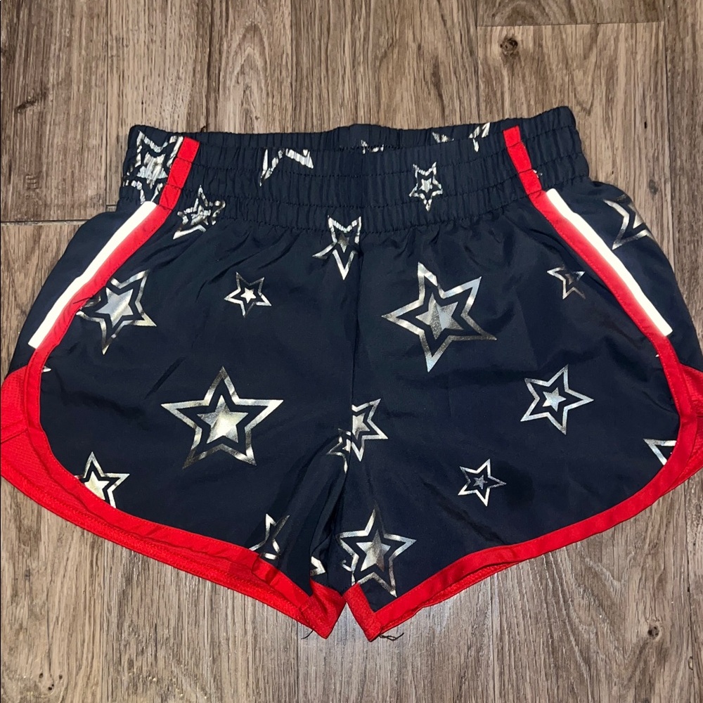 Athletic Works Navy Star Print Shorts with Red Trim